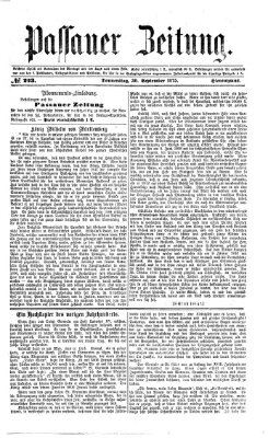 Passauer Zeitung Donnerstag 30. September 1875