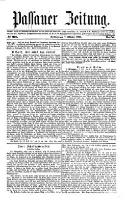 Passauer Zeitung Donnerstag 7. Oktober 1875