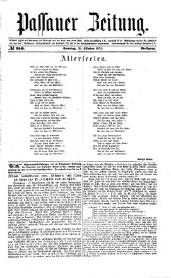 Passauer Zeitung Sonntag 31. Oktober 1875