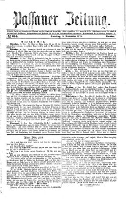 Passauer Zeitung Dienstag 9. November 1875