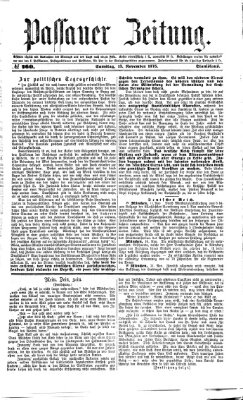 Passauer Zeitung Samstag 13. November 1875