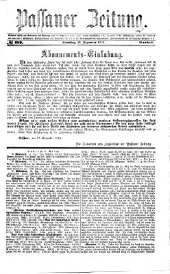 Passauer Zeitung Samstag 18. Dezember 1875