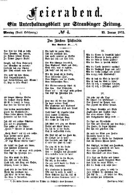 Feierabend (Straubinger Zeitung) Montag 25. Januar 1875