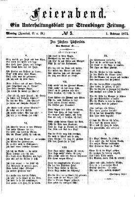 Feierabend (Straubinger Zeitung) Montag 1. Februar 1875