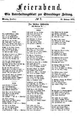 Feierabend (Straubinger Zeitung) Montag 15. Februar 1875