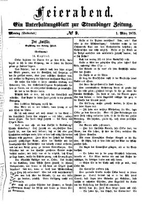 Feierabend (Straubinger Zeitung) Montag 1. März 1875