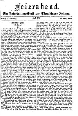 Feierabend (Straubinger Zeitung) Montag 29. März 1875