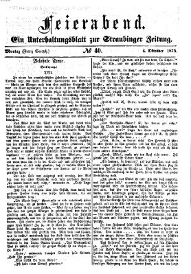 Feierabend (Straubinger Zeitung) Montag 4. Oktober 1875