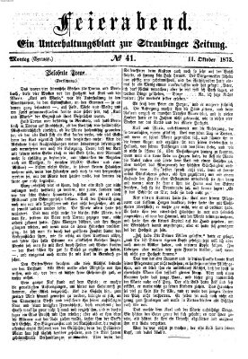 Feierabend (Straubinger Zeitung) Montag 11. Oktober 1875