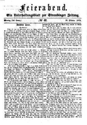 Feierabend (Straubinger Zeitung) Montag 18. Oktober 1875