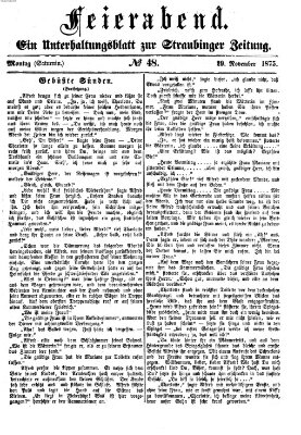 Feierabend (Straubinger Zeitung) Montag 29. November 1875