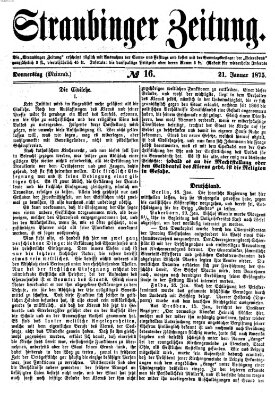 Straubinger Zeitung Donnerstag 21. Januar 1875