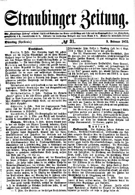 Straubinger Zeitung Dienstag 9. Februar 1875