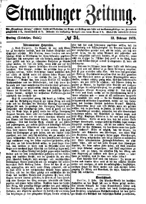 Straubinger Zeitung Freitag 12. Februar 1875