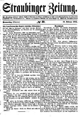 Straubinger Zeitung Donnerstag 18. Februar 1875