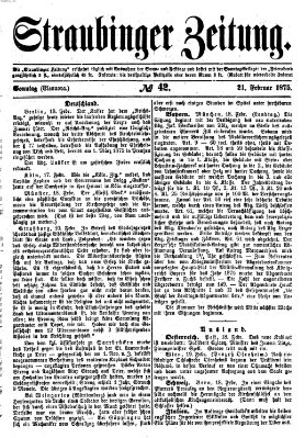 Straubinger Zeitung Sonntag 21. Februar 1875