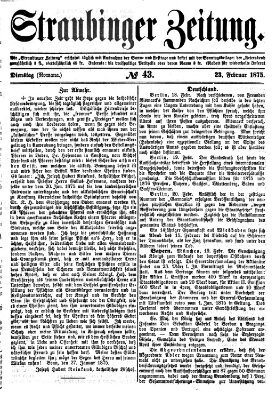 Straubinger Zeitung Dienstag 23. Februar 1875