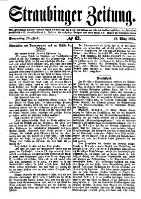 Straubinger Zeitung Donnerstag 18. März 1875