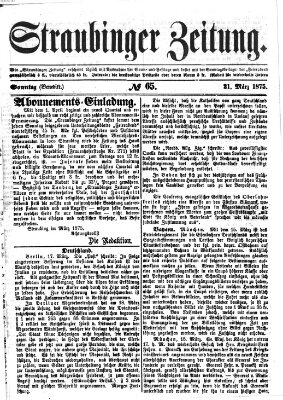 Straubinger Zeitung Sonntag 21. März 1875