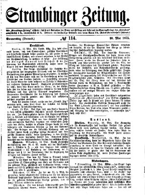 Straubinger Zeitung Donnerstag 20. Mai 1875