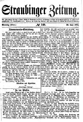 Straubinger Zeitung Sonntag 20. Juni 1875