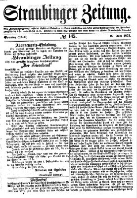 Straubinger Zeitung Sonntag 27. Juni 1875