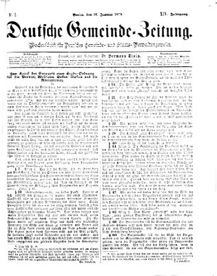 Deutsche Gemeinde-Zeitung Samstag 16. Januar 1875