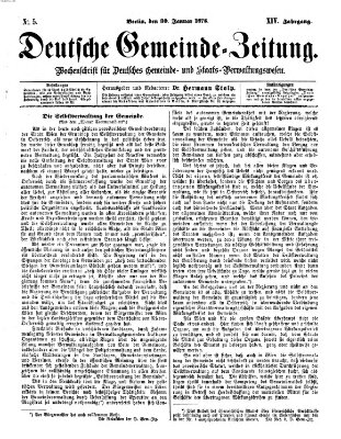 Deutsche Gemeinde-Zeitung Samstag 30. Januar 1875