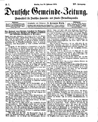 Deutsche Gemeinde-Zeitung Samstag 13. Februar 1875