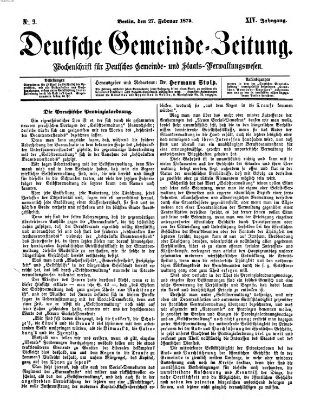 Deutsche Gemeinde-Zeitung Samstag 27. Februar 1875