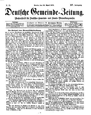 Deutsche Gemeinde-Zeitung Samstag 10. April 1875