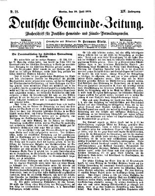 Deutsche Gemeinde-Zeitung Samstag 10. Juli 1875