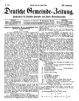 Deutsche Gemeinde-Zeitung Samstag 24. Juli 1875