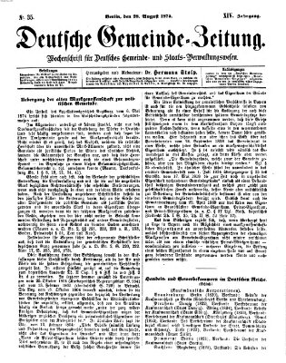 Deutsche Gemeinde-Zeitung Samstag 28. August 1875