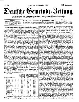 Deutsche Gemeinde-Zeitung Samstag 4. September 1875