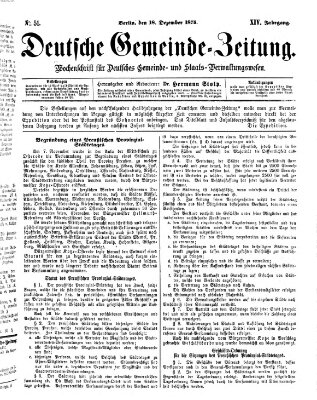 Deutsche Gemeinde-Zeitung Samstag 18. Dezember 1875