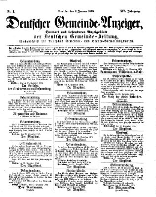 Deutsche Gemeinde-Zeitung Samstag 2. Januar 1875