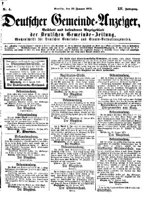 Deutsche Gemeinde-Zeitung Samstag 23. Januar 1875