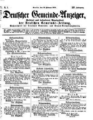 Deutsche Gemeinde-Zeitung Samstag 13. Februar 1875