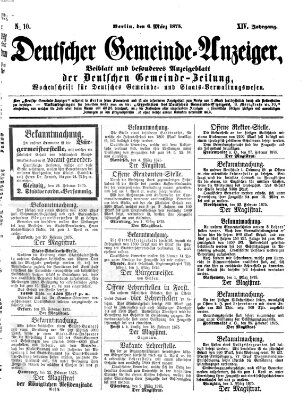 Deutsche Gemeinde-Zeitung Samstag 6. März 1875