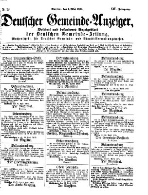 Deutsche Gemeinde-Zeitung Samstag 1. Mai 1875