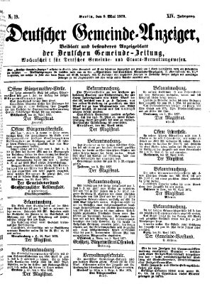 Deutsche Gemeinde-Zeitung Samstag 8. Mai 1875