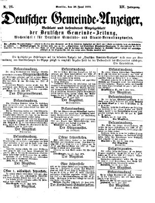 Deutsche Gemeinde-Zeitung Samstag 26. Juni 1875