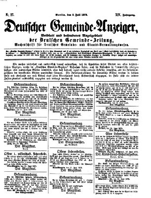 Deutsche Gemeinde-Zeitung Sonntag 4. Juli 1875