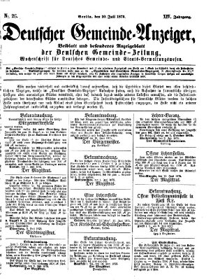 Deutsche Gemeinde-Zeitung Samstag 10. Juli 1875