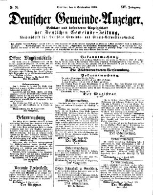 Deutsche Gemeinde-Zeitung Samstag 4. September 1875