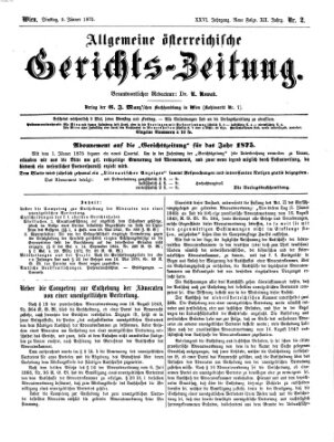 Allgemeine österreichische Gerichts-Zeitung Dienstag 5. Januar 1875