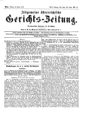 Allgemeine österreichische Gerichts-Zeitung Dienstag 26. Januar 1875