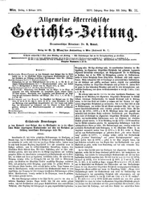 Allgemeine österreichische Gerichts-Zeitung Freitag 5. Februar 1875