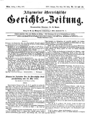 Allgemeine österreichische Gerichts-Zeitung Freitag 5. März 1875